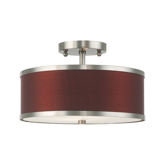 Semi-Flush Mts. Drum Shade by Livex Lighting ( 107 | 60412-91 Park Ridge ) 