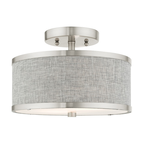 Semi-Flush Mts. Drum Shade by Livex Lighting ( 107 | 60421-91 Park Ridge ) 