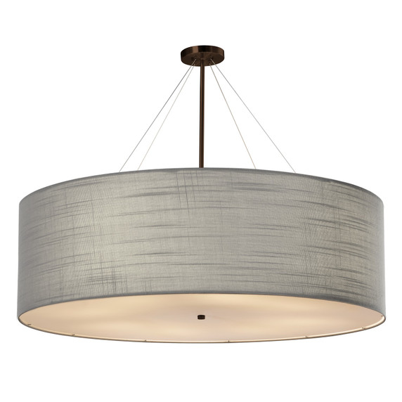 Large Chandeliers Drum Shade by Justice Designs ( 102 | FAB-9597-GRAY-DBRZ Textile ) 
