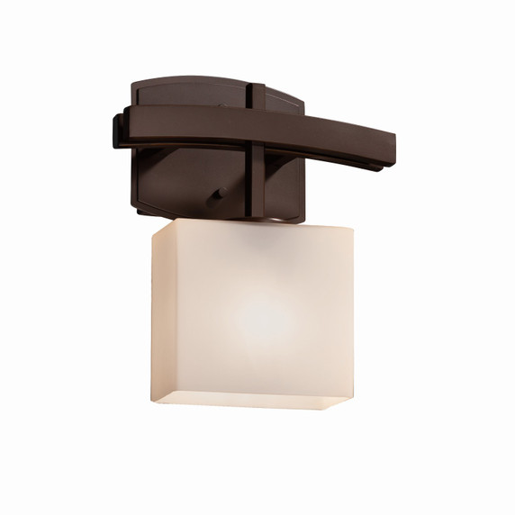 Sconces Single Glass by Justice Designs ( 102 | FSN-8597-55-OPAL-DBRZ Fusion ) 