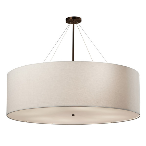 Large Chandeliers Drum Shade by Justice Designs ( 102 | FAB-9597-WHTE-DBRZ Textile ) 
