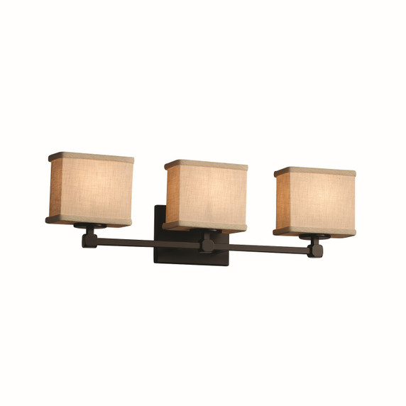 Bathroom Fixtures Three Lights by Justice Designs ( 102 | FAB-8423-55-CREM-DBRZ-LED3-2100 Textile ) 