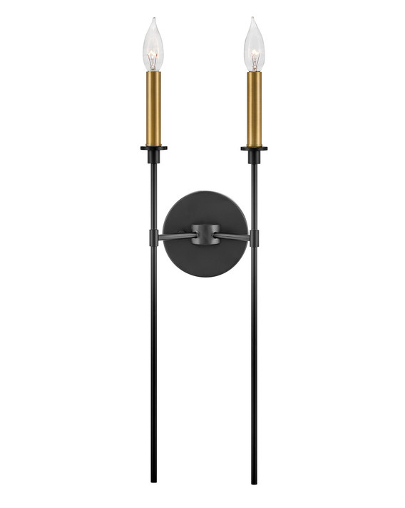 Sconces Double Candle by Lark ( 531 | 83072BK Hux ) 