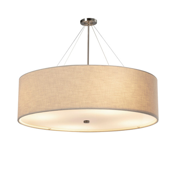 Pendants Drum Shade by Justice Designs ( 102 | FAB-9599-CREM-NCKL Textile ) 