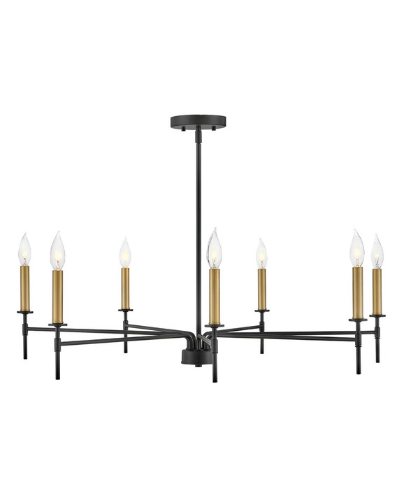 Mid. Chandeliers Candle by Lark ( 531 | 83077BK Hux ) 