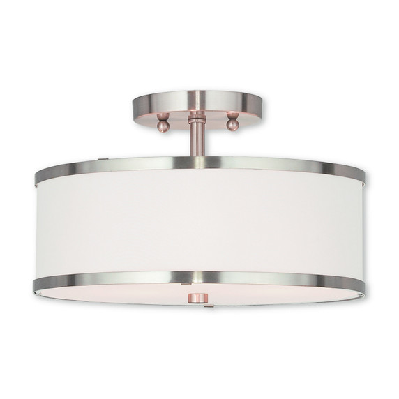 Semi-Flush Mts. Drum Shade by Livex Lighting ( 107 | 62627-91 Park Ridge ) 