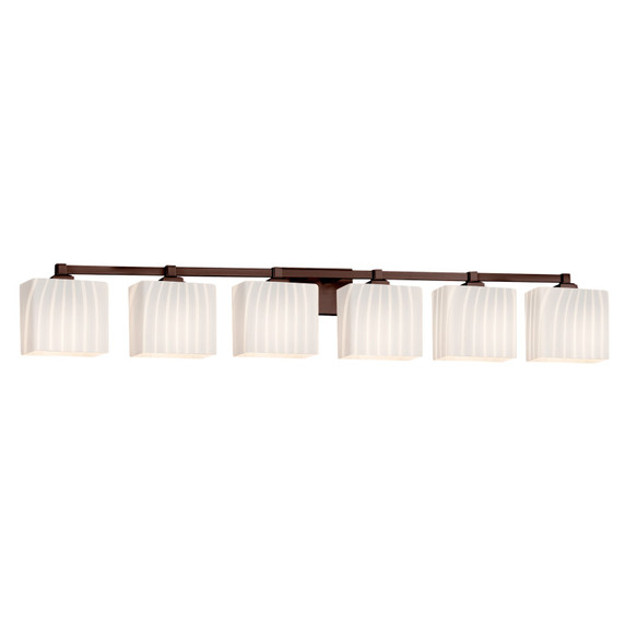 Bathroom Fixtures Five+Lights by Justice Designs ( 102 | FSN-8436-55-RBON-DBRZ Fusion ) 