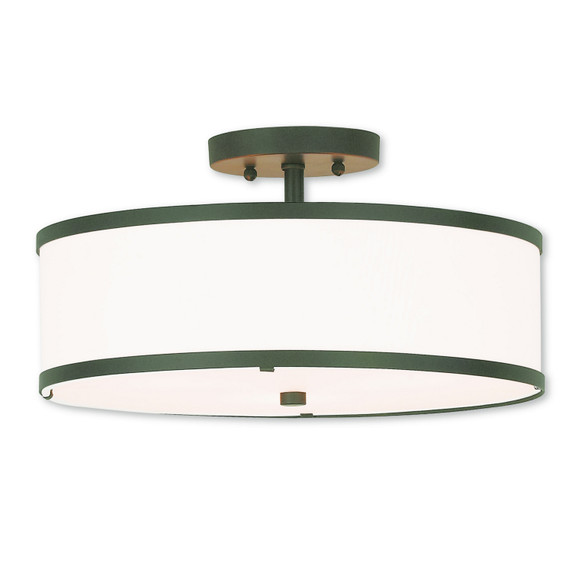 Semi-Flush Mts. Drum Shade by Livex Lighting ( 107 | 62628-07 Park Ridge ) 