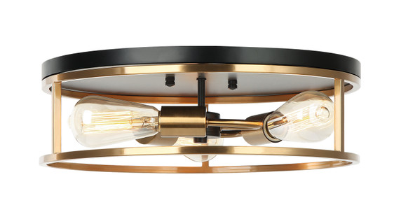 Flush Mounts Cage Style by Matteo Lighting ( 423 | M15503BKAG Clarke ) 