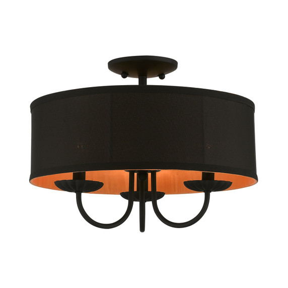 Semi-Flush Mts. Drum Shade by Livex Lighting ( 107 | 45129-04 Winchester ) 