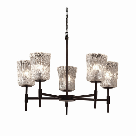 Mid. Chandeliers Glass Up by Justice Designs ( 102 | GLA-8410-16-CLRT-MBLK Veneto Luce ) 