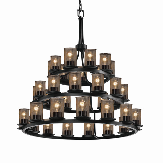 Large Chandeliers Metal Shade by Justice Designs ( 102 | MSH-8712-10-MBLK Wire Mesh ) 