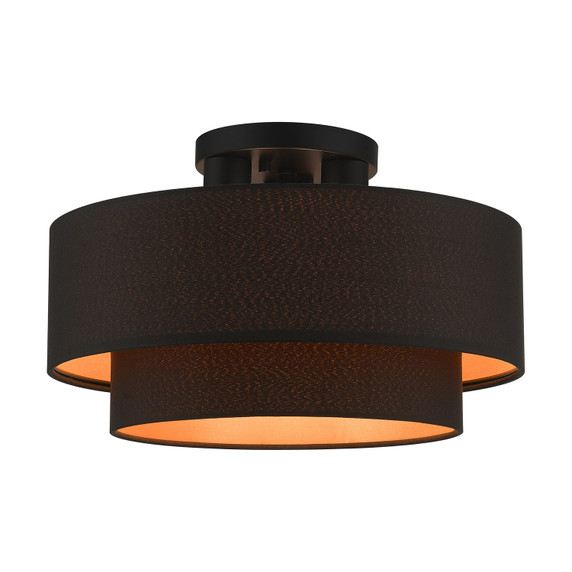 Semi-Flush Mts. Drum Shade by Livex Lighting ( 107 | 45614-04 Sentosa ) 