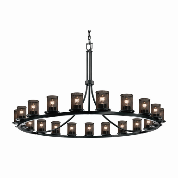 Large Chandeliers Metal Shade by Justice Designs ( 102 | MSH-8716-10-MBLK Wire Mesh ) 