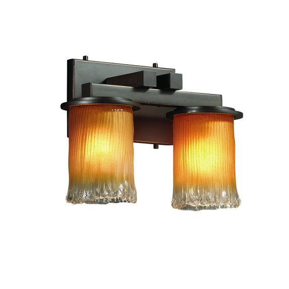 Bathroom Fixtures Two Lights by Justice Designs ( 102 | GLA-8772-16-GLDC-DBRZ Veneto Luce ) 