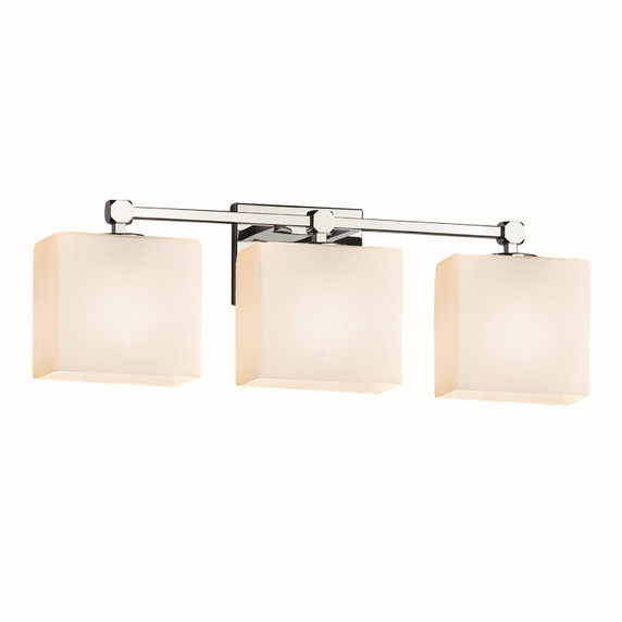 Bathroom Fixtures Three Lights by Justice Designs ( 102 | FSN-8423-55-OPAL-CROM-LED3-2100 Fusion ) 