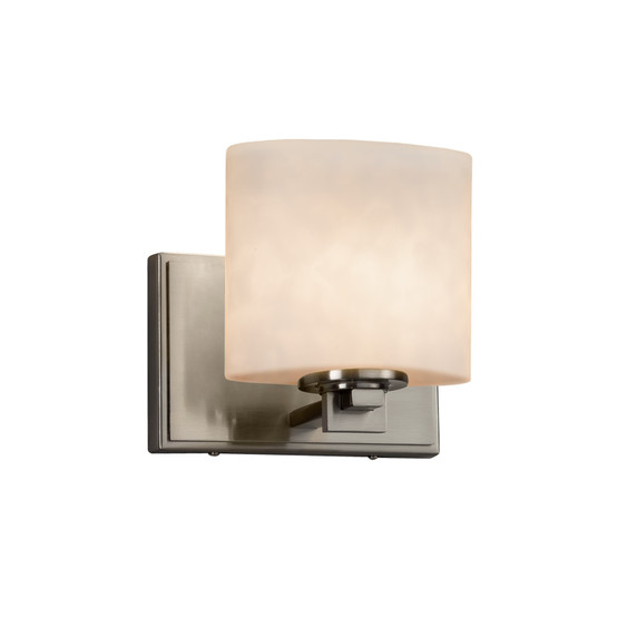 Sconces Single Glass by Justice Designs ( 102 | CLD-8447-30-NCKL Clouds ) 
