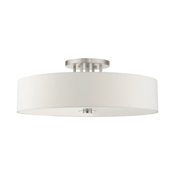 Semi-Flush Mts. Drum Shade by Livex Lighting ( 107 | 45798-91 Meridian ) 