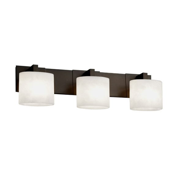 Bathroom Fixtures Three Lights by Justice Designs ( 102 | FSN-8923-30-OPAL-DBRZ Fusion ) 