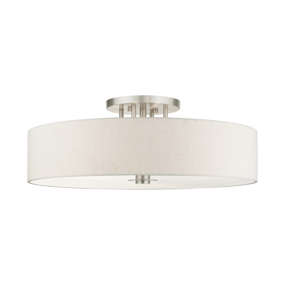 Semi-Flush Mts. Drum Shade by Livex Lighting ( 107 | 45848-91 Meridian ) 