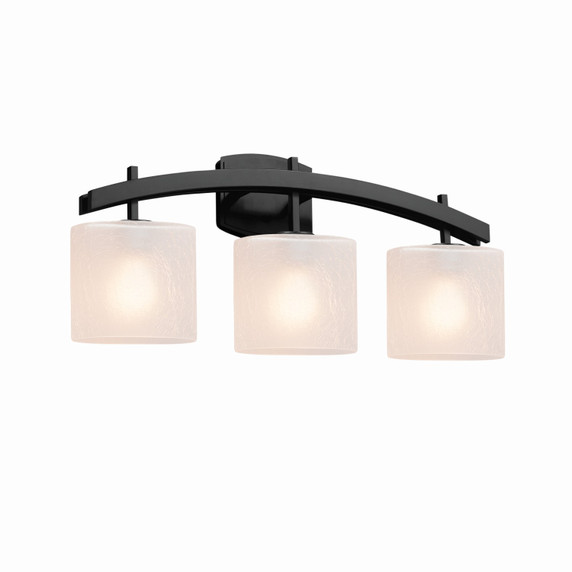 Bathroom Fixtures Three Lights by Justice Designs ( 102 | FSN-8593-30-FRCR-MBLK Fusion ) 