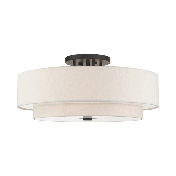 Semi-Flush Mts. Drum Shade by Livex Lighting ( 107 | 45849-92 Monroe ) 