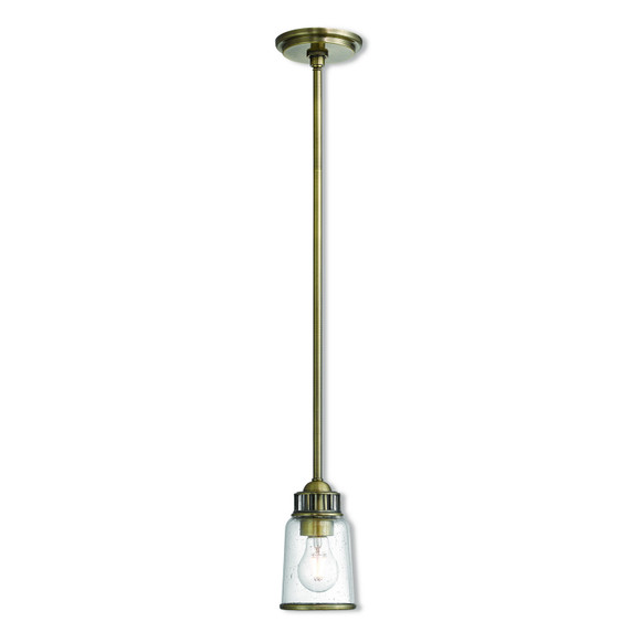 Mini Pendants Glass Down by Livex Lighting ( 107 | 40021-01 Lawrenceville ) 