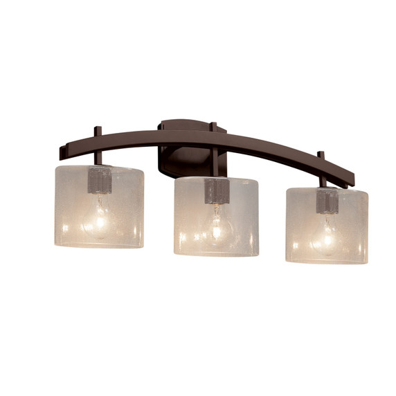 Bathroom Fixtures Three Lights by Justice Designs ( 102 | FSN-8593-30-SEED-DBRZ-LED3-2100 Fusion ) 