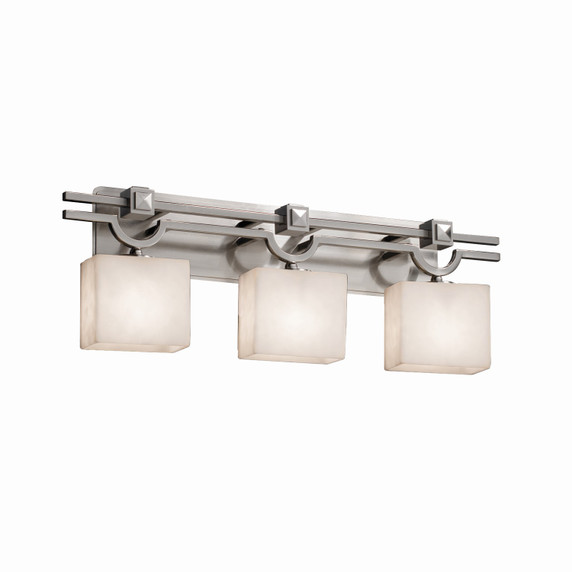 Bathroom Fixtures Three Lights by Justice Designs ( 102 | CLD-8503-55-NCKL Clouds ) 