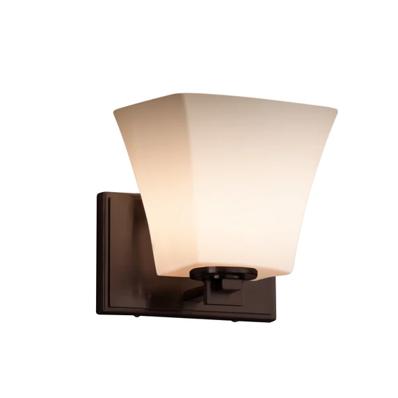 Sconces Single Glass by Justice Designs ( 102 | FSN-8441-40-OPAL-DBRZ Fusion ) 