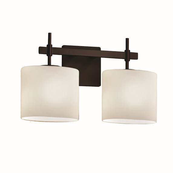Bathroom Fixtures Two Lights by Justice Designs ( 102 | FSN-8412-30-OPAL-DBRZ Fusion ) 