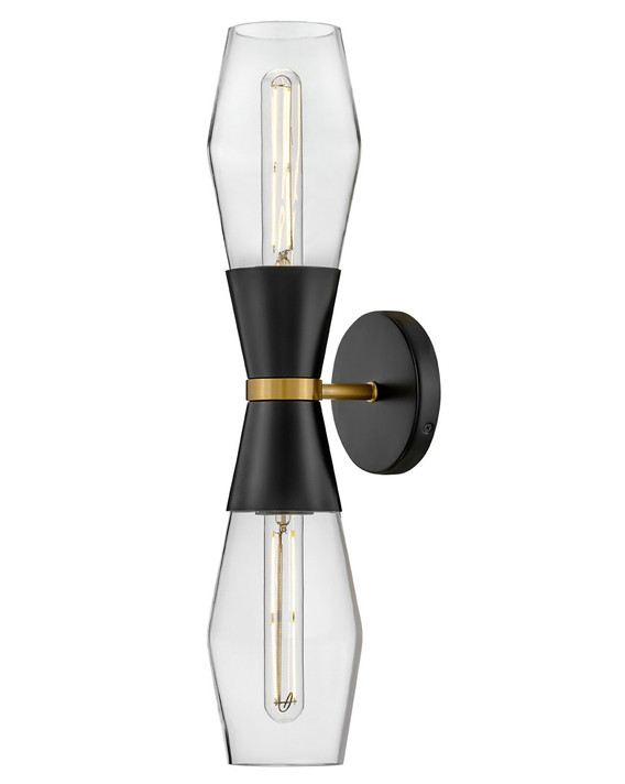 Sconces Double Glass by Lark ( 531 | 83902BK Livie ) 