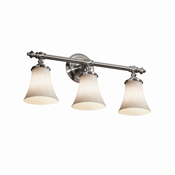 Bathroom Fixtures Three Lights by Justice Designs ( 102 | CLD-8523-20-NCKL Clouds ) 