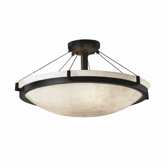 Semi-Flush Mts. Bowl Style by Justice Designs ( 102 | CLD-9682-35-MBLK Clouds ) 