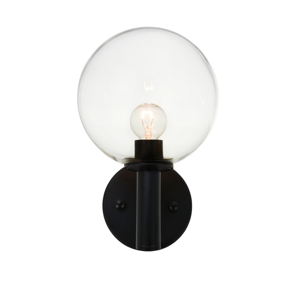 Sconces Single Glass by Matteo Lighting ( 423 | S06001BKCL Cosmo ) 