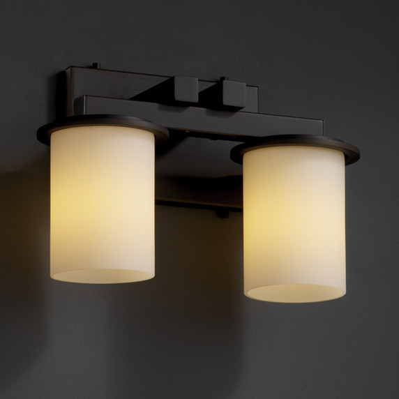 Bathroom Fixtures Two Lights by Justice Designs ( 102 | FSN-8772-10-OPAL-DBRZ Fusion ) 