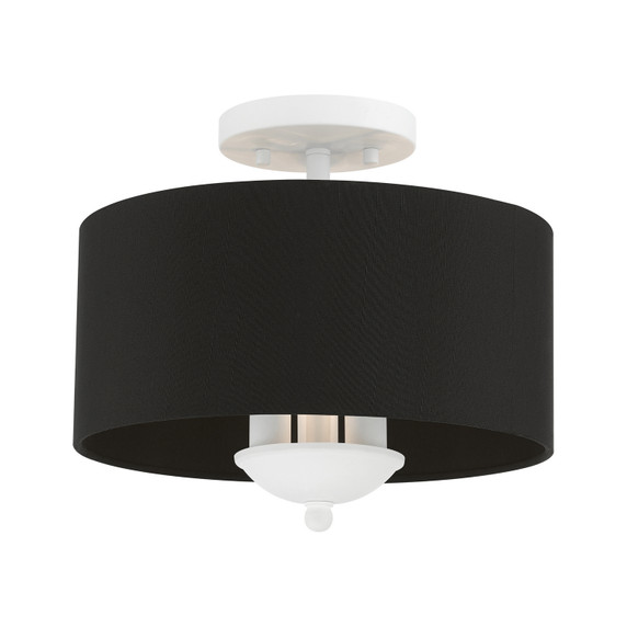 Semi-Flush Mts. Drum Shade by Livex Lighting ( 107 | 40111-03 Huntington ) 