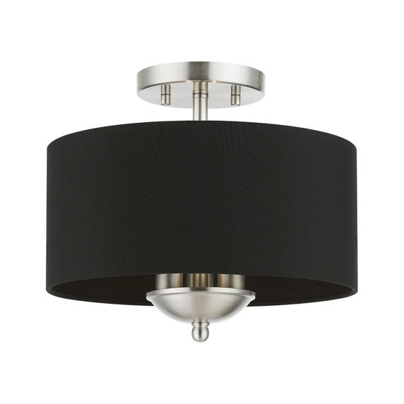 Semi-Flush Mts. Drum Shade by Livex Lighting ( 107 | 40111-91 Huntington ) 