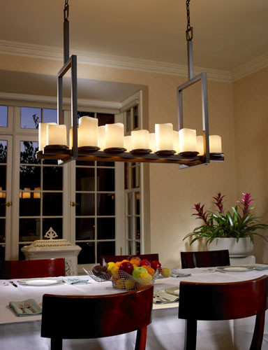 Linear/Island Pillar Candle by Justice Designs ( 102 | CNDL-8764-14-CREM-DBRZ CandleAria ) 