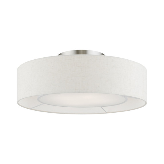 Semi-Flush Mts. Drum Shade by Livex Lighting ( 107 | 40144-92 Ellsworth ) 
