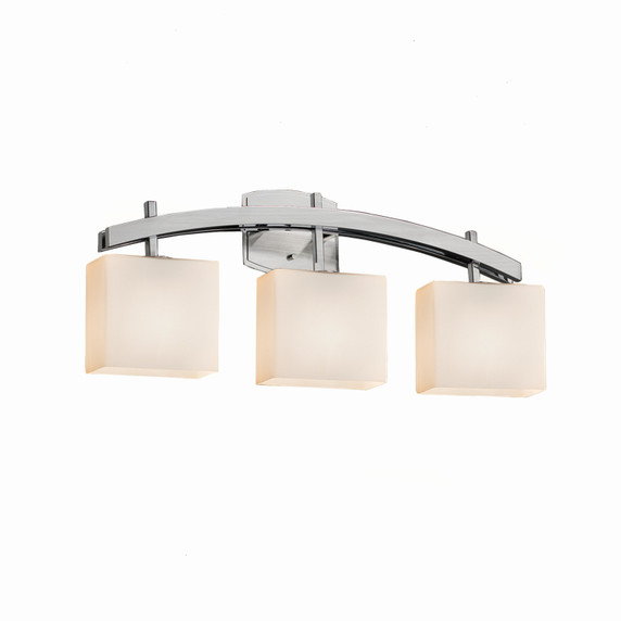 Bathroom Fixtures Three Lights by Justice Designs ( 102 | FSN-8593-55-OPAL-NCKL-LED3-2100 Fusion ) 