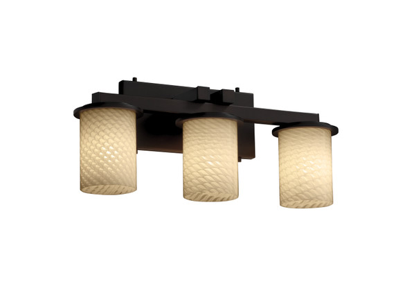Bathroom Fixtures Three Lights by Justice Designs ( 102 | FSN-8773-10-WEVE-DBRZ-LED3-2100 Fusion ) 