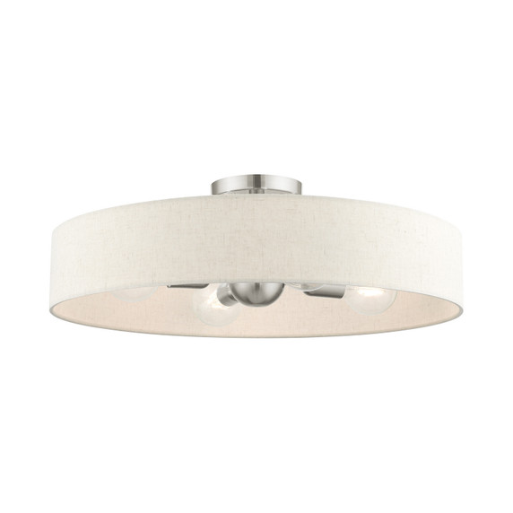 Semi-Flush Mts. Drum Shade by Livex Lighting ( 107 | 46038-91 Venlo ) 