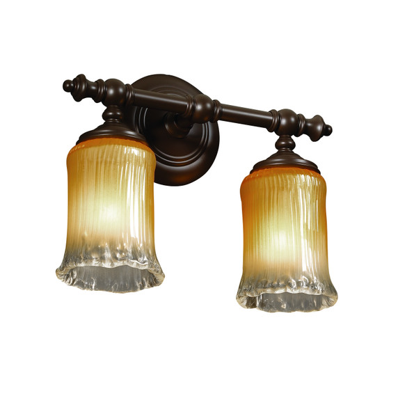 Bathroom Fixtures Two Lights by Justice Designs ( 102 | GLA-8522-16-GLDC-DBRZ Veneto Luce ) 