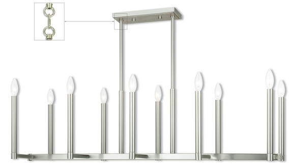 Linear/Island 4 Light + by Livex Lighting ( 107 | 40259-91 Alpine ) 