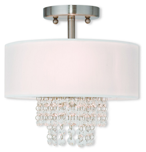 Semi-Flush Mts. Drum Shade by Livex Lighting ( 107 | 51025-91 Carlisle ) 