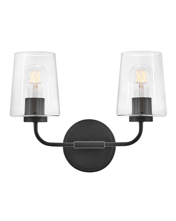 Sconces Double Glass by Lark ( 531 | 853452BK-CL Kline ) 