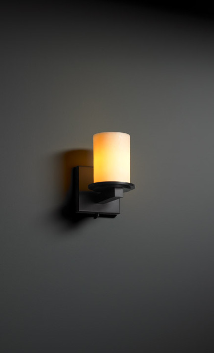 Sconces Single Glass by Justice Designs ( 102 | CNDL-8771-10-CREM-MBLK CandleAria ) 