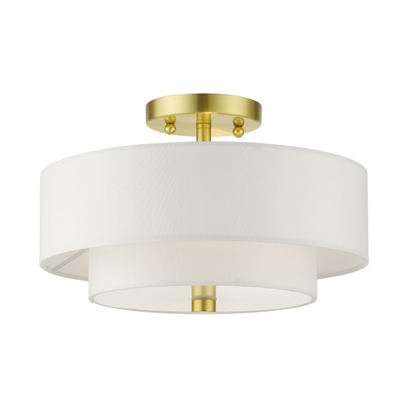 Semi-Flush Mts. Drum Shade by Livex Lighting ( 107 | 51042-12 Meridian ) 