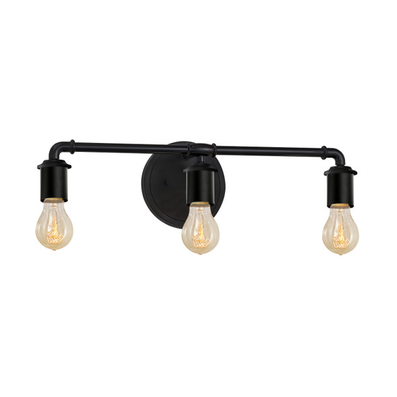 Bathroom Fixtures Three Lights by Justice Designs ( 102 | NSH-8463-MBLK No Shade Material ) 